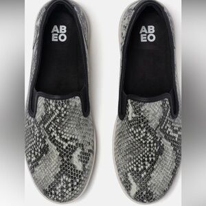 Abeo Black and Gray Snake Pattern Slip-Ons